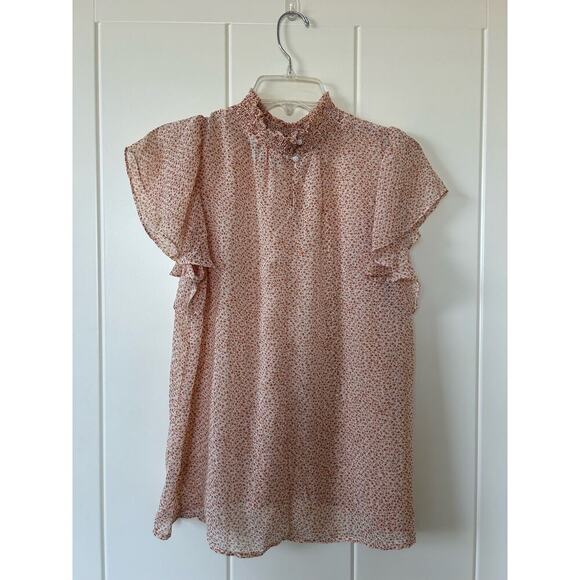 Hayden Los Angeles FloralbSmock Neck Blouse Size L - Picture 2 of 12